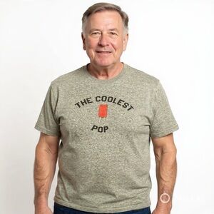 Coolest Pop Grandpa Graphic Tee Gray Popsicle Image Shirt L